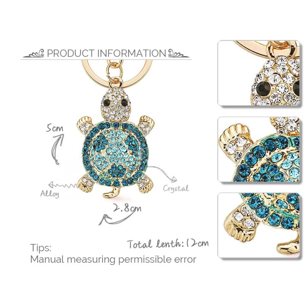 Real Crystal Tortoise Keychain. - Picture 2 of 3
